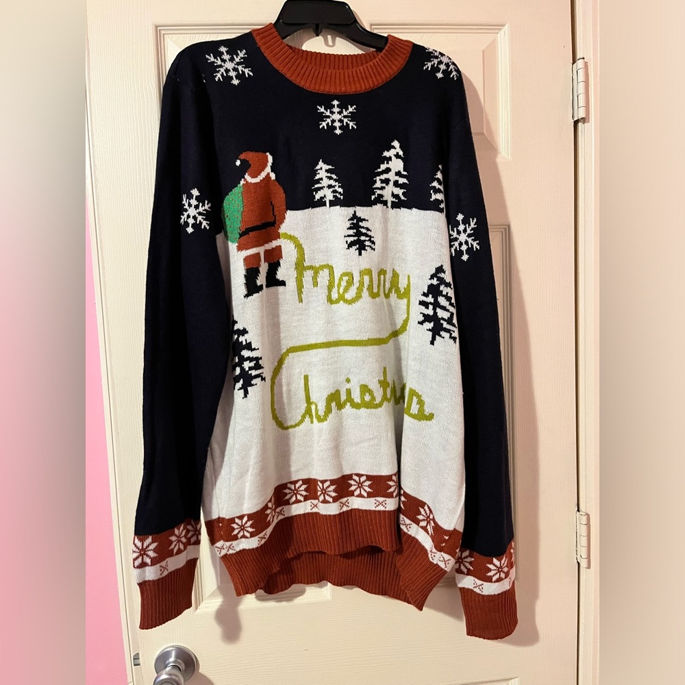 Tipsy Elves Oversized Men's Ugly Christmas Sweater Merry Christmas Size XXL